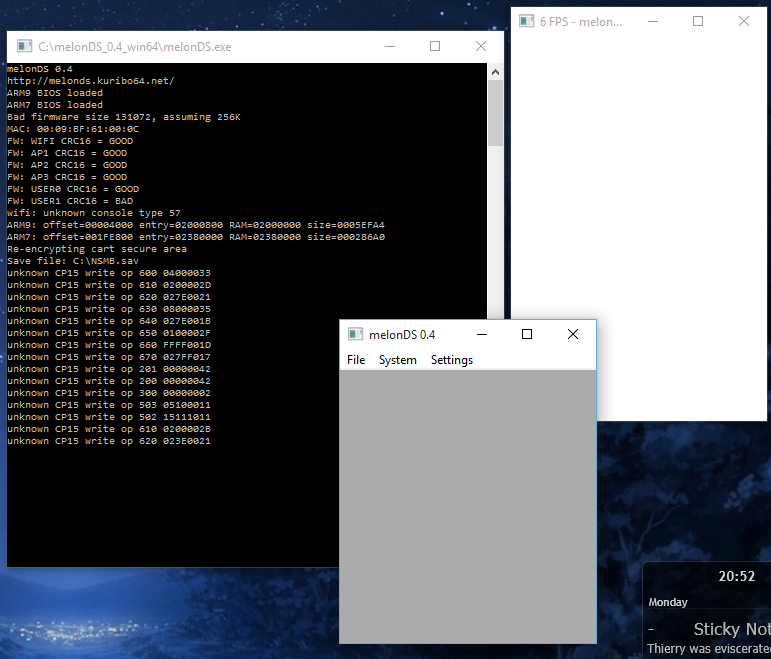 Trouble running on latest - melonDS board